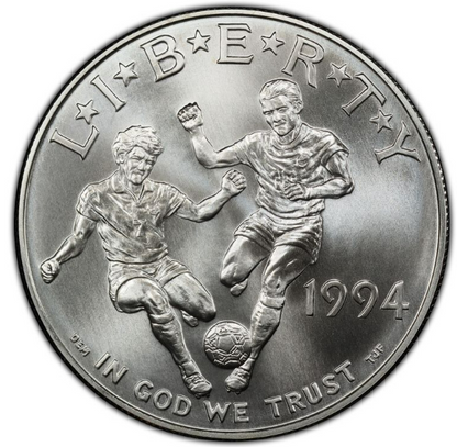 1994 D World Cup Commemorative Silver Dollar