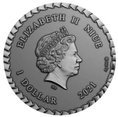 2021  Niue Silver Princess & The Pea - 1 oz  .999 Silver Coin