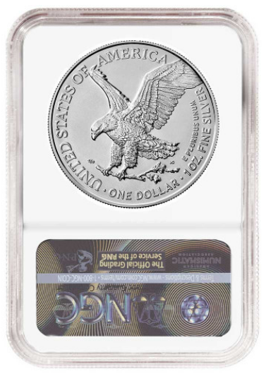2021 (S) Silver Eagle - Business Strike - Type 2 Emergency Production -  NGC MS70 FDOI First Day of Issue Walking Liberty Label
