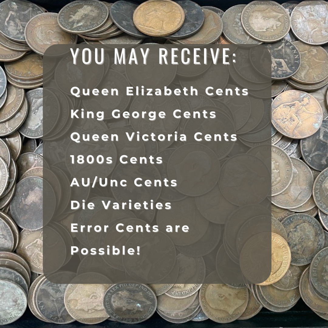 Vintage British Cents Roll of 25 - Belt Buckle Hoard