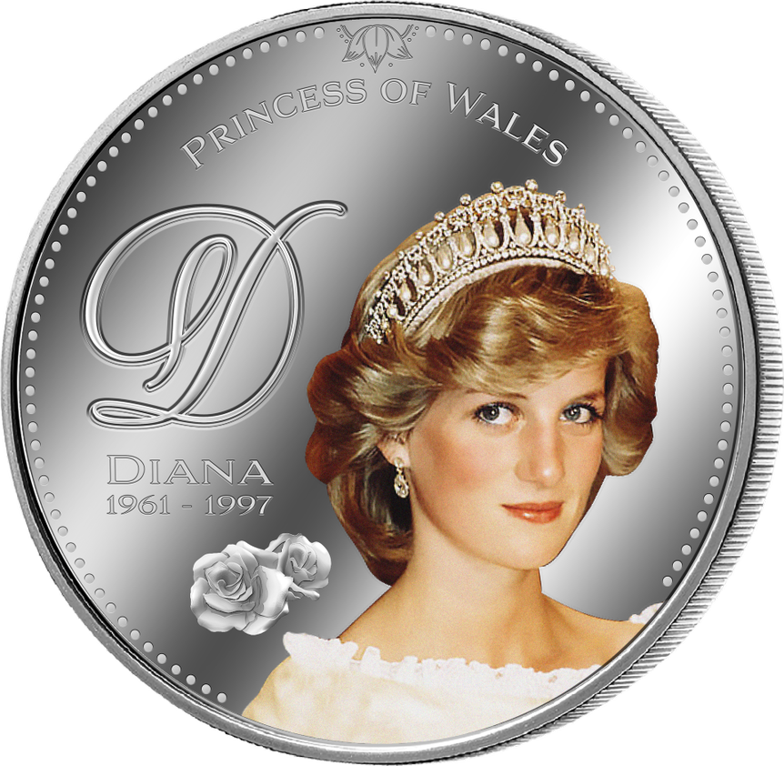 2022 Lady Diana Remembrance 25th Anniversary 1967-1991 .999 Silver Plated in Card