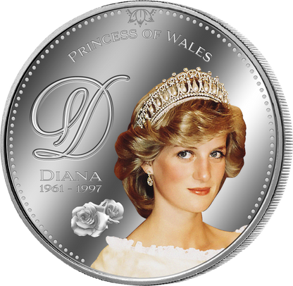 2022 Lady Diana Remembrance 25th Anniversary 1967-1991 .999 Silver Plated in Card
