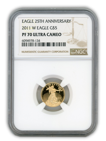 2011 $5 Gold Eagle - 1/10th oz - West Point Proof - NGC PF70