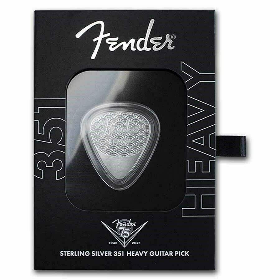 2021 Fender 351 Silver Guitar Pick - Pamp Suisse 10 Grams