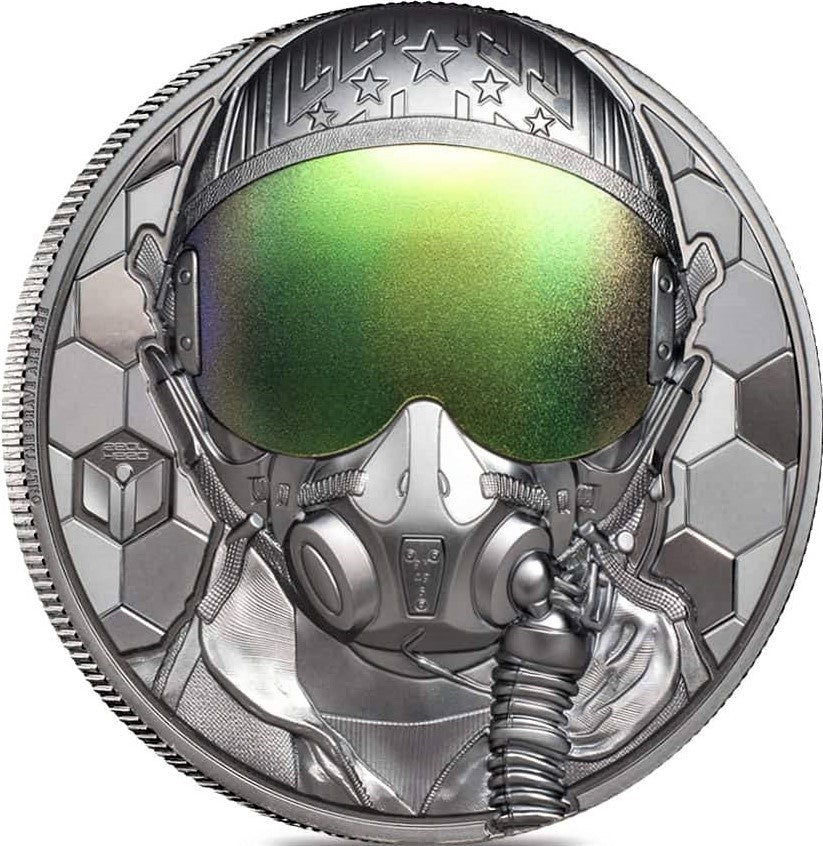 2020 3oz Proof Silver - Real Heroes Series - Fighter Pilot- Cook Islands Coin
