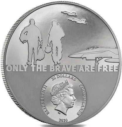 2020 3oz Proof Silver - Real Heroes Series - Fighter Pilot- Cook Islands Coin