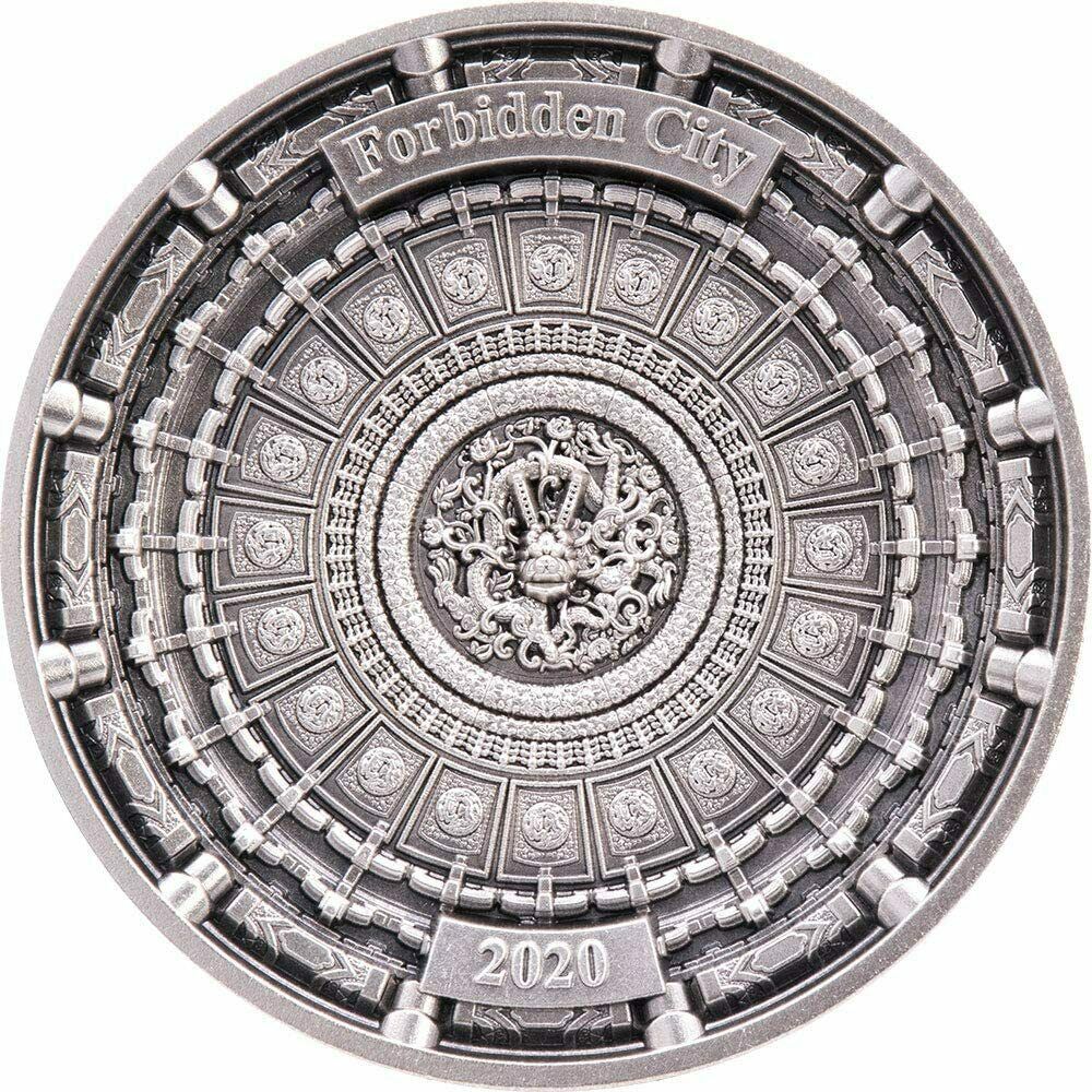 2020 Forbidden City 3 Oz Silver - Solomon Islands - 4 Layers Antiqued
