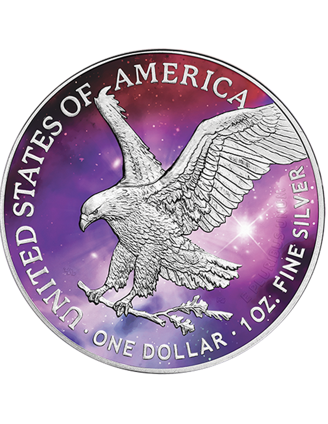2022 Silver Eagle Glowing Galaxy 1 Oz Silver