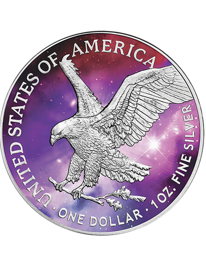 2022 Silver Eagle Glowing Galaxy 1 Oz Silver