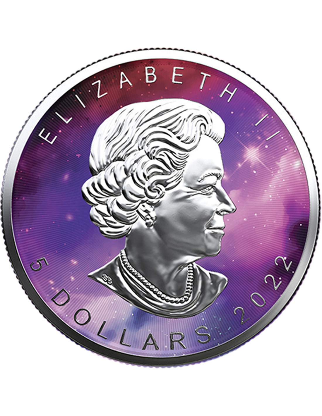 2022 Maple Leaf Glowing Galaxy 1 Oz Silver - Royal Canadian Mint