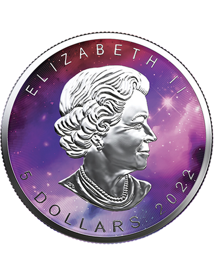 2022 Maple Leaf Glowing Galaxy 1 Oz Silver - Royal Canadian Mint