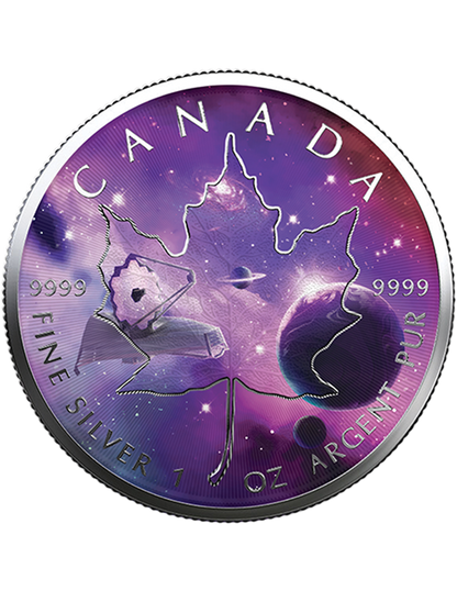 2022 Maple Leaf Glowing Galaxy 1 Oz Silver - Royal Canadian Mint