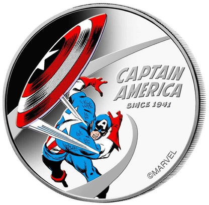 2021 Captain America 1 Oz Silver Proof - Cook Islands