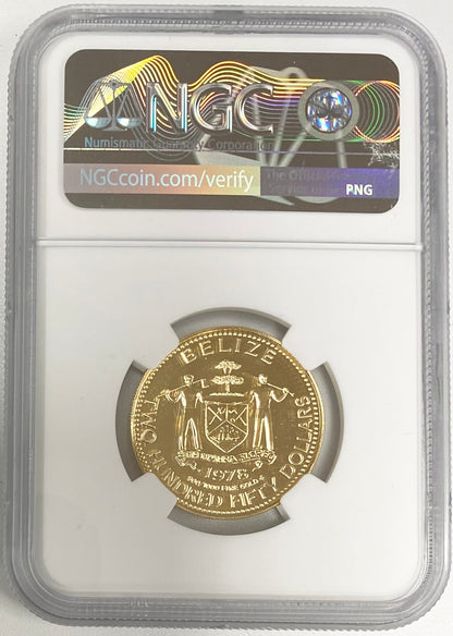 1978FM $250 Belize Jaguar Gold - NGC MS69 DPL