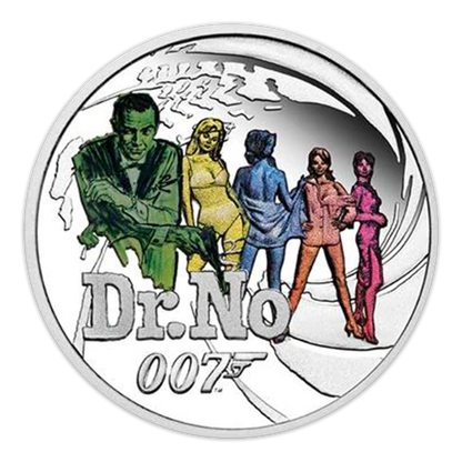 2021 James Bond 1/2oz Silver Proof Colorized 8 Coin Set