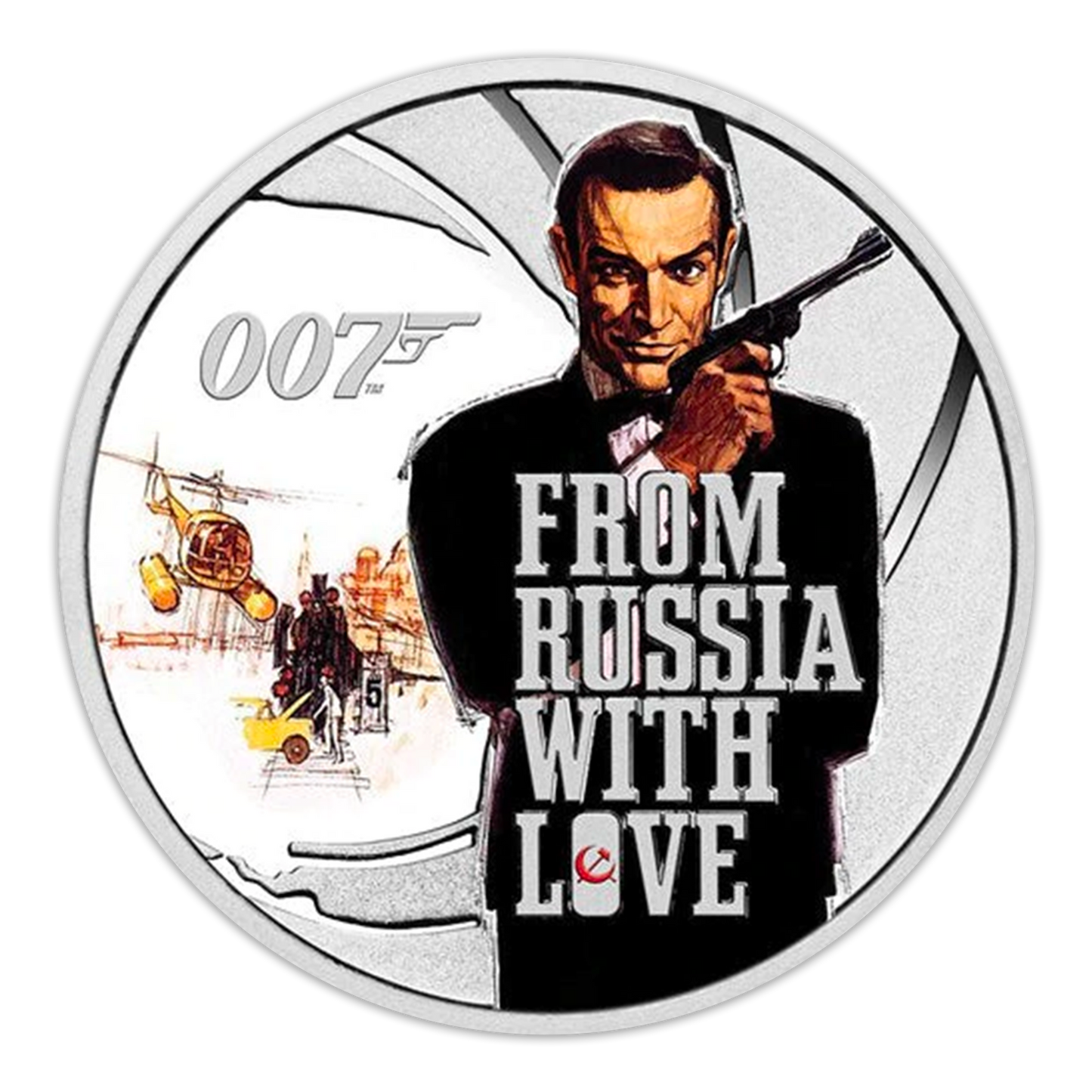 2021 James Bond 1/2oz Silver Proof Colorized 8 Coin Set