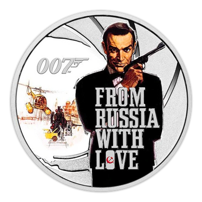 2021 James Bond 1/2oz Silver Proof Colorized 8 Coin Set