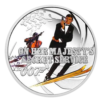 2021 James Bond 1/2oz Silver Proof Colorized 8 Coin Set
