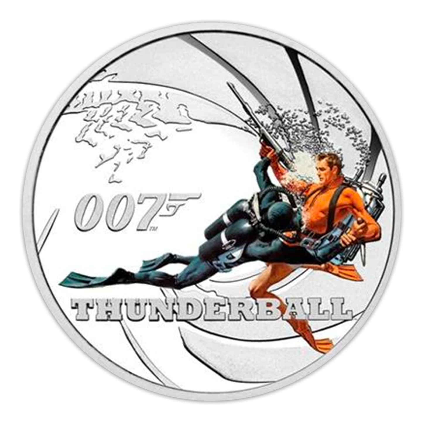 2021 James Bond 1/2oz Silver Proof Colorized 8 Coin Set