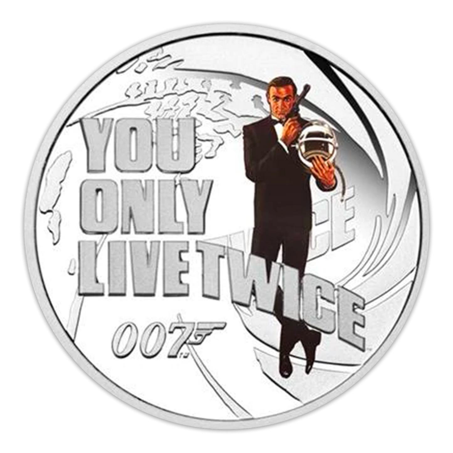 2021 James Bond 1/2oz Silver Proof Colorized 8 Coin Set