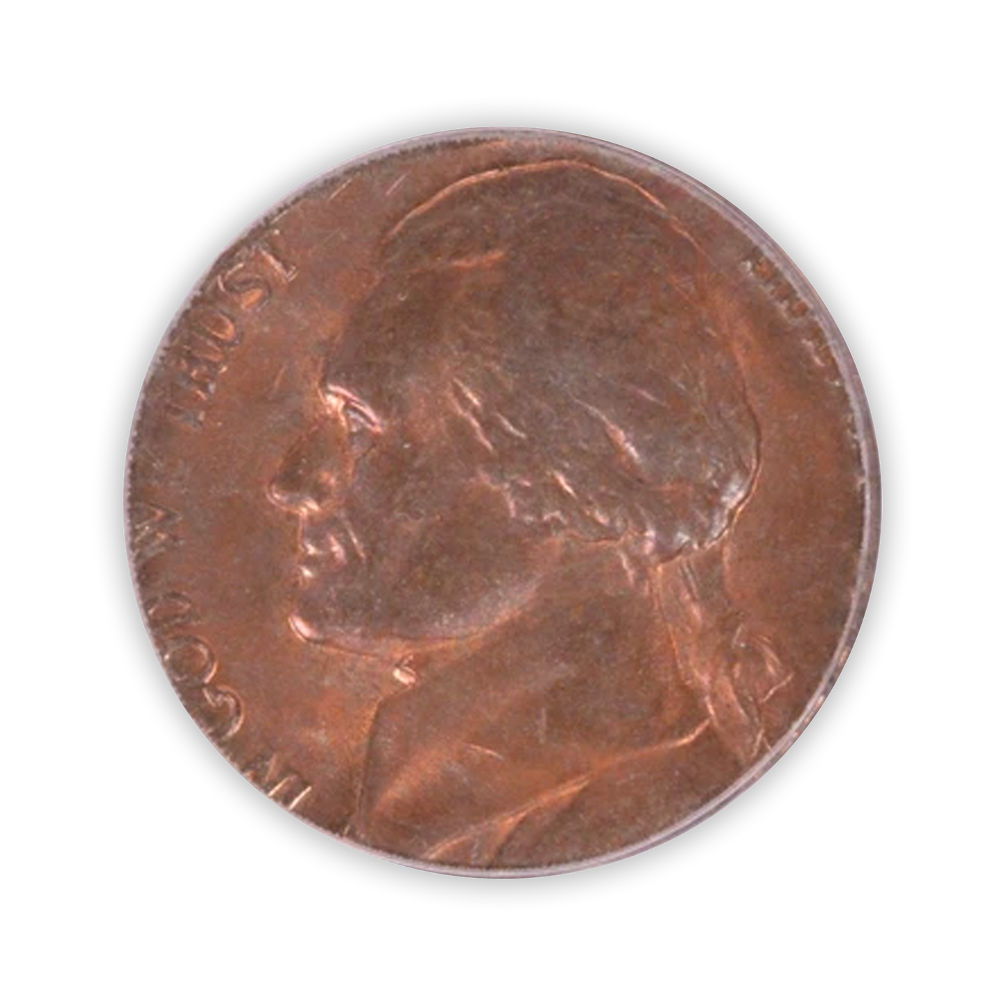 Jefferson Nickel Struck on Lincoln Cent - PCGS MS64