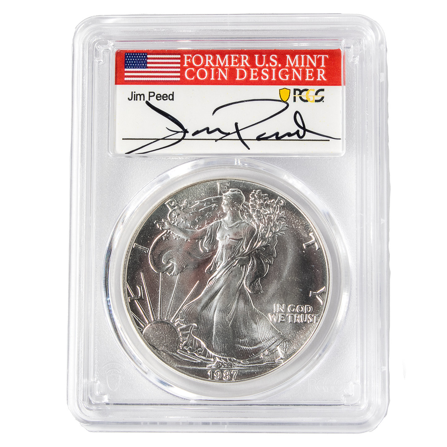 1987 (S) Silver Eagle San Francisco - Business Strike - PCGS MS69 Jim Peed Signature Label