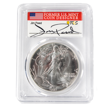 1987 (S) Silver Eagle San Francisco - Business Strike - PCGS MS69 Jim Peed Signature Label