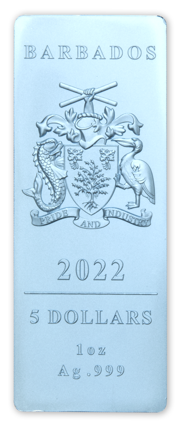 2022 Lady Liberty 1 oz .999 Silver Blue Ice 4 Bar Set - Barbados