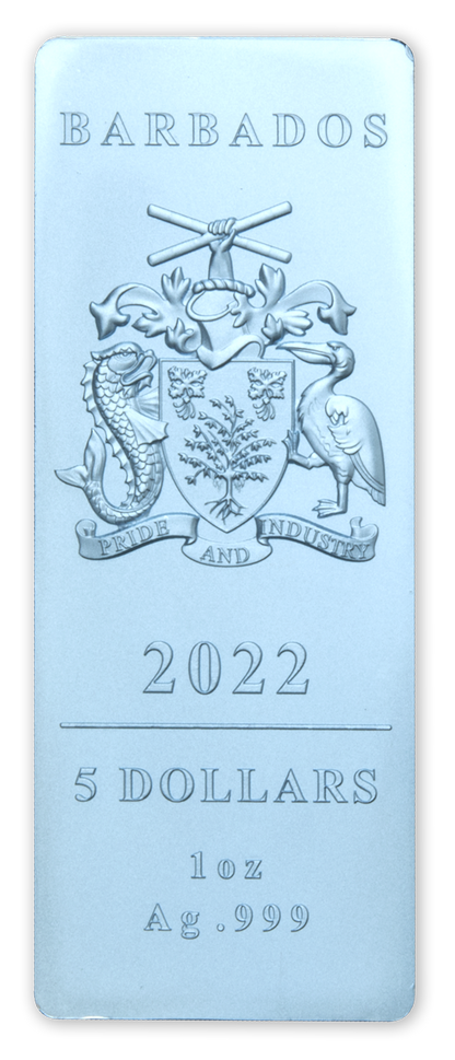 2022 Lady Liberty 1 oz .999 Silver Blue Ice 4 Bar Set - Barbados