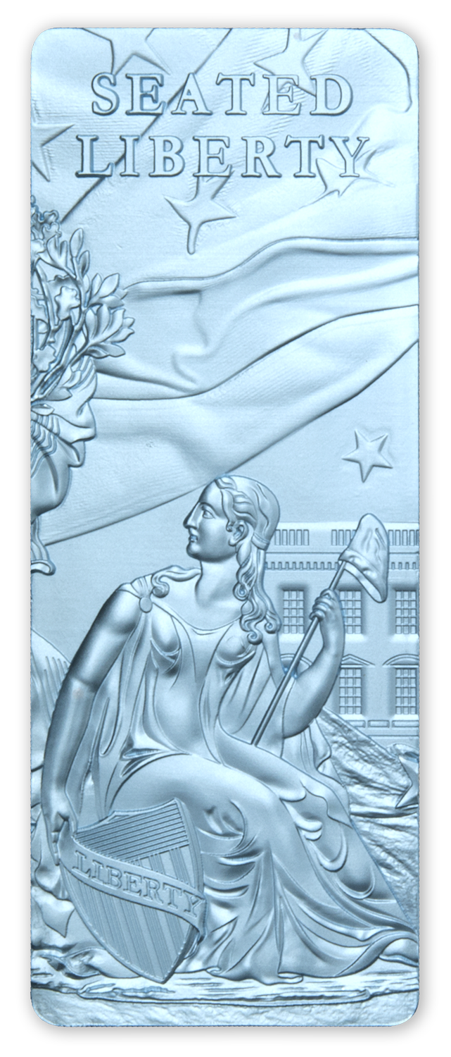 2022 Lady Liberty 1 oz .999 Silver Blue Ice 4 Bar Set - Barbados