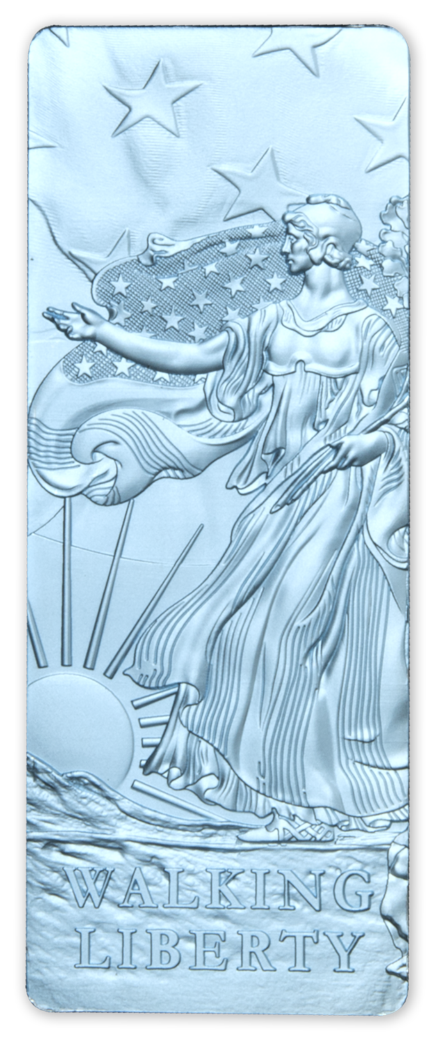 2022 Lady Liberty 1 oz .999 Silver Blue Ice 4 Bar Set - Barbados