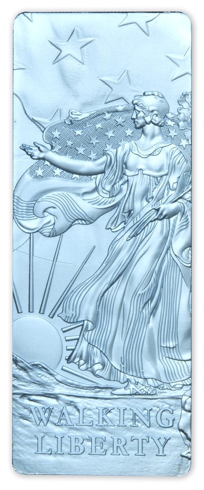 2022 Lady Liberty 1 oz .999 Silver Blue Ice 4 Bar Set - Barbados