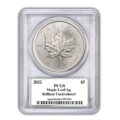 2022 Maple Leaf 1 oz Silver - PCGS Queen Elizabeth Memoriam Label