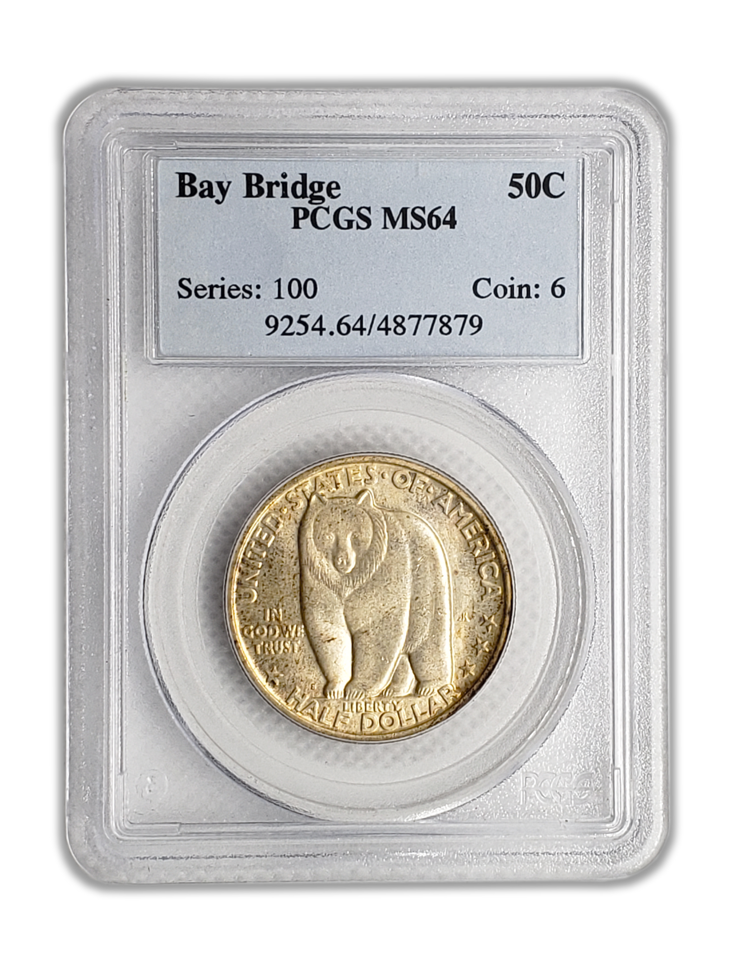 1936 S Bay Bridge Silver Half Dollar San Francisco - PCGS MS64