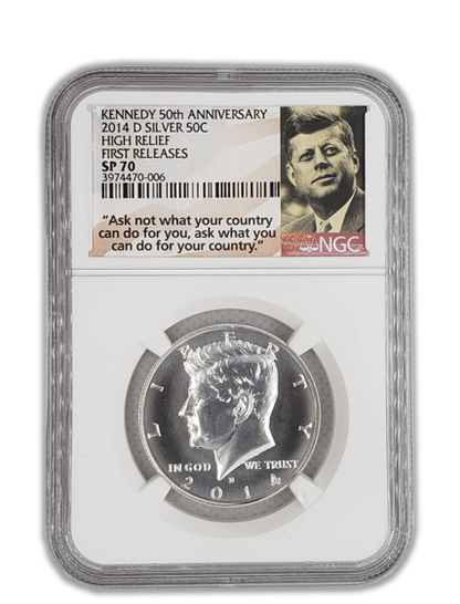 2014 Kennedy Silver Half Dollars - High Relief Early Releases - 4 pc Anniversary Set - NGC PF70