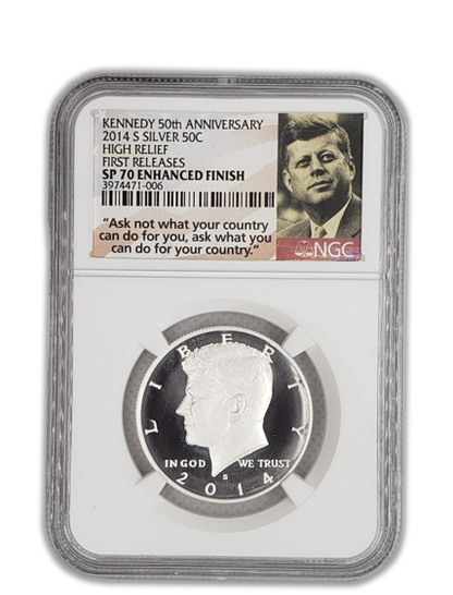 2014 Kennedy Silver Half Dollars - High Relief Early Releases - 4 pc Anniversary Set - NGC PF70