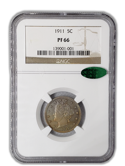 1911 Liberty Nickel - Philadelphia - NGC PF66 CAC