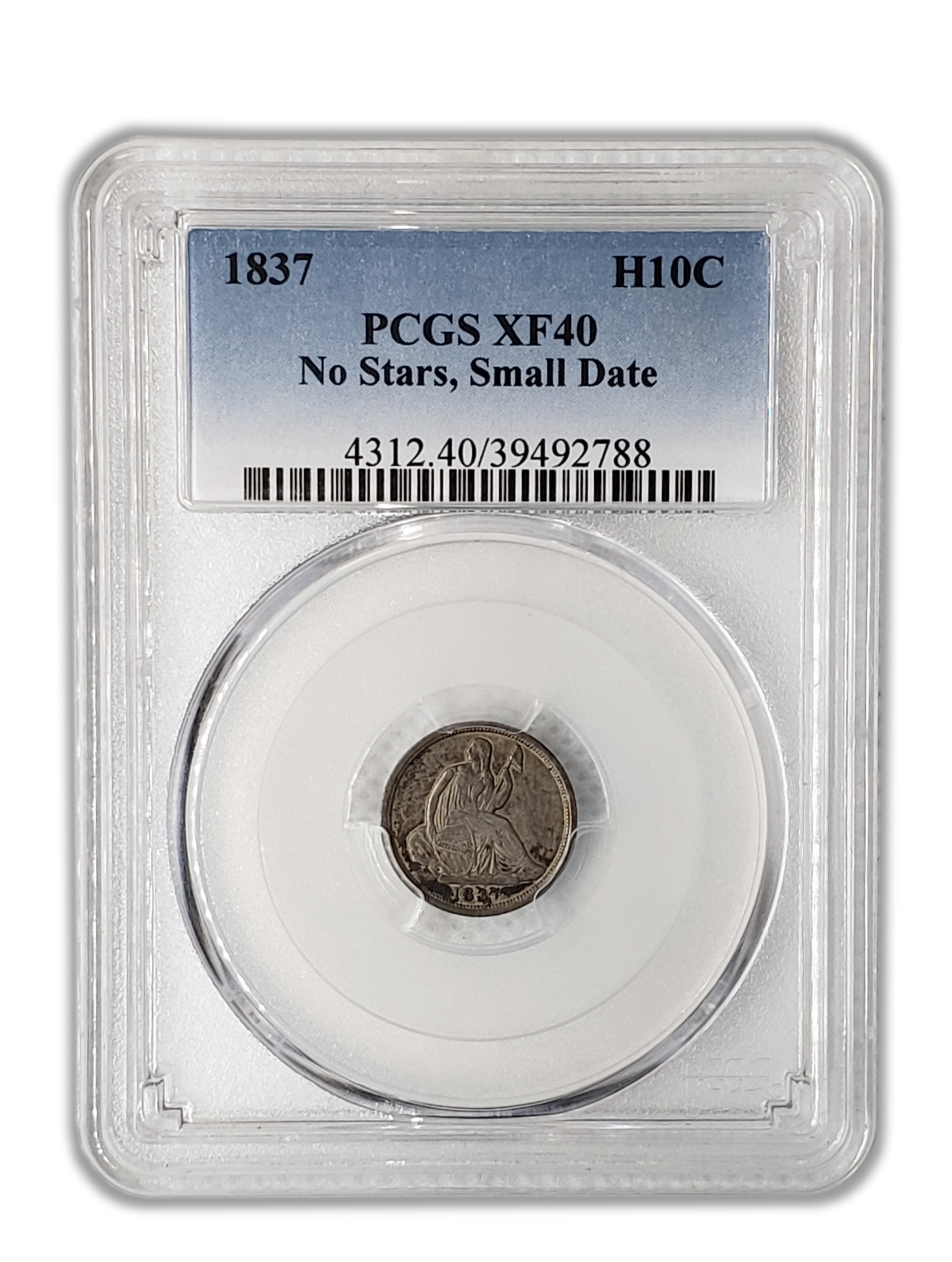 1837 Seated Liberty Half Dime - PCGS XF40 No Stars Small Date