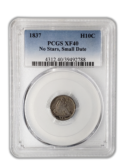 1837 Seated Liberty Half Dime - PCGS XF40 No Stars Small Date