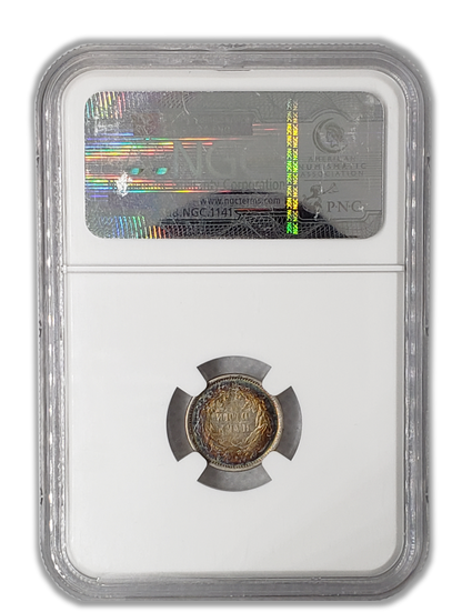 1870 Seated Liberty Half Dime - Philadelphia NGC AU55 Toning