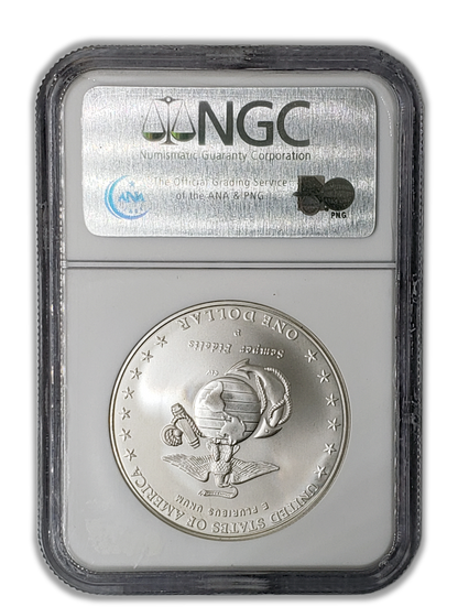 2005 Marine Corps Silver Dollar - Philadelphia NGC MS70