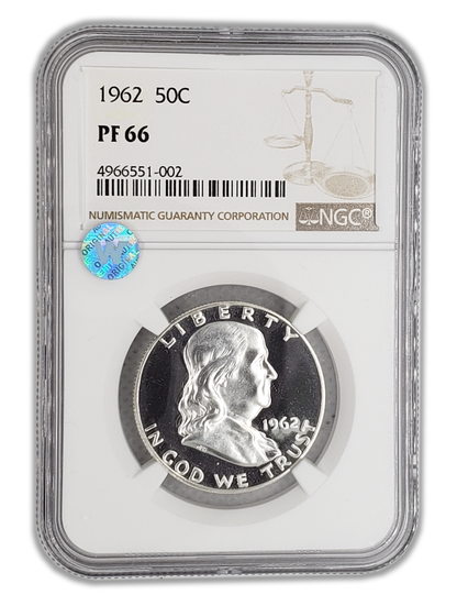 1962 Franklin Silver Half Dollar - NGC PF66 Sight White