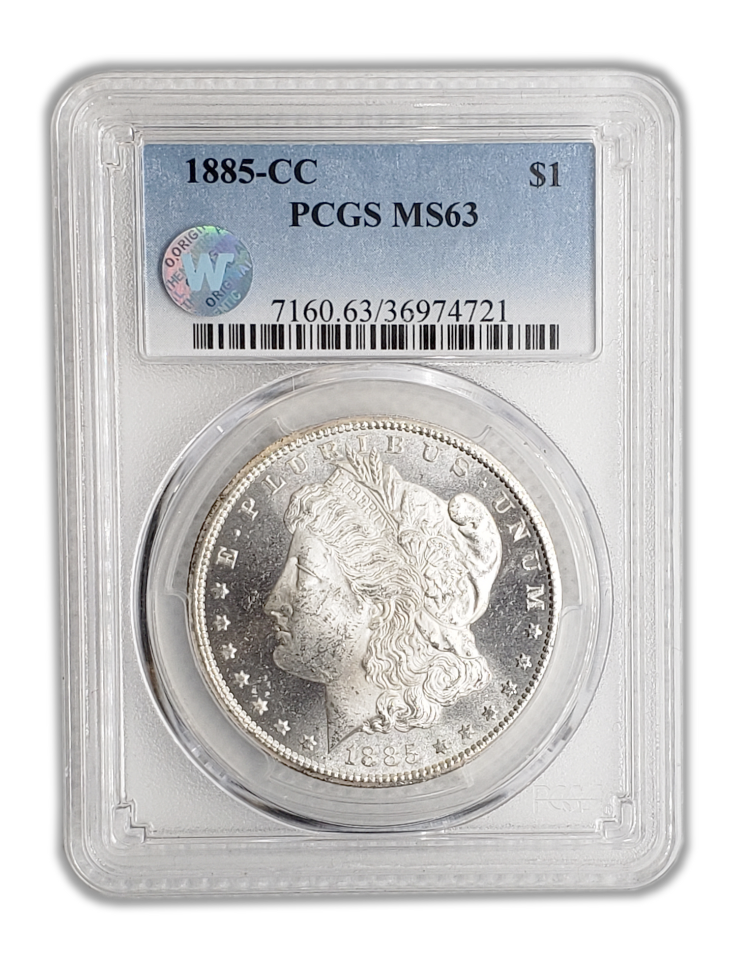 1885 Morgan Silver Dollar Carson City - PCGS MS63 Sight White