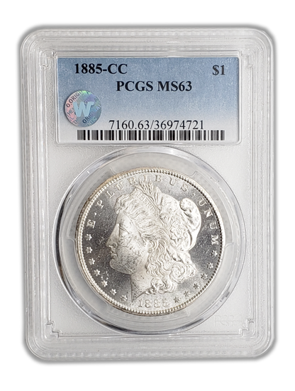 1885 Morgan Silver Dollar Carson City - PCGS MS63 Sight White