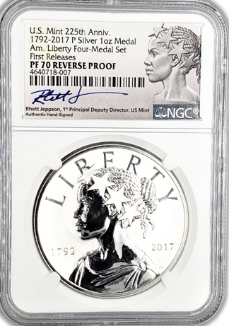 2017 P 1oz Silver Medal First Releases  NGC PF70 Reverse Proof US Mint 225th