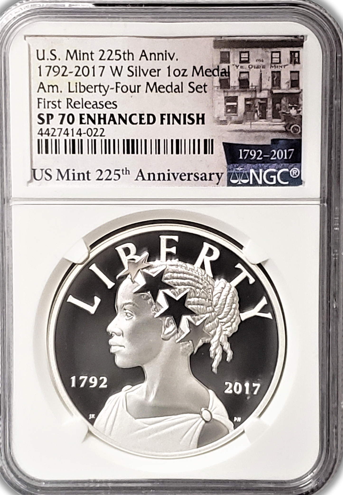 2017 W 1oz Silver Medal First Releases NGC PF70 Enhanced Finish US Mint 225th
