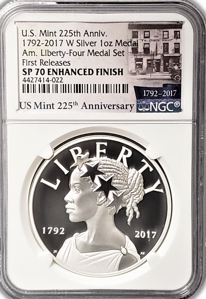 2017 W 1oz Silver Medal First Releases NGC PF70 Enhanced Finish US Mint 225th