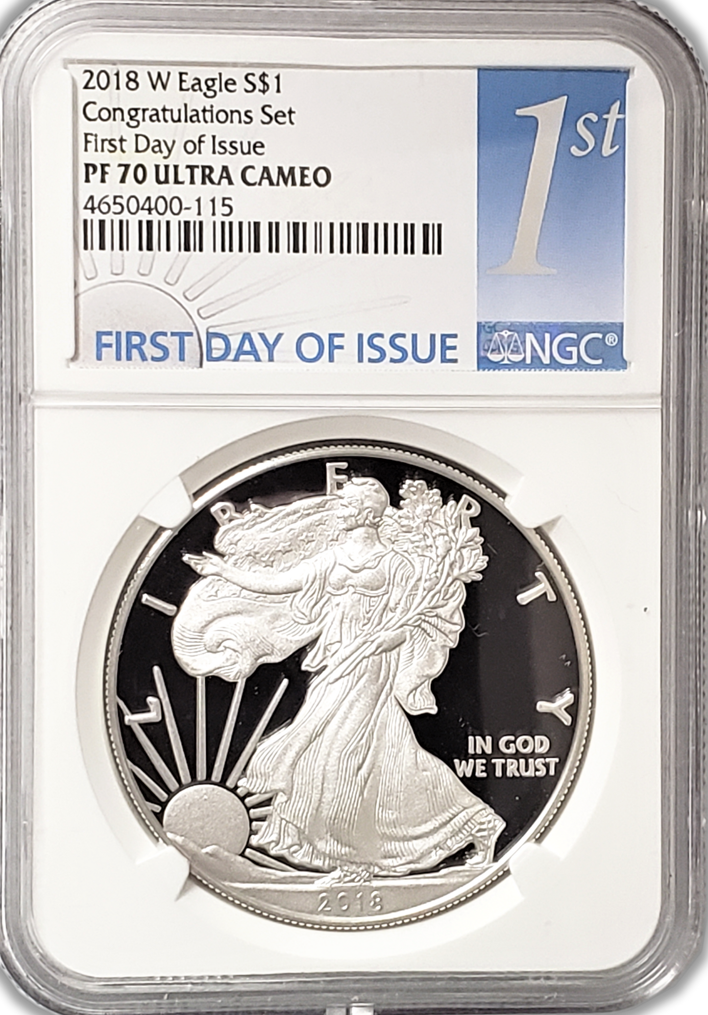 2018 1oz Fine Silver Ultra Cameo - First Day of Issue West Point - NGC PF70UCAM