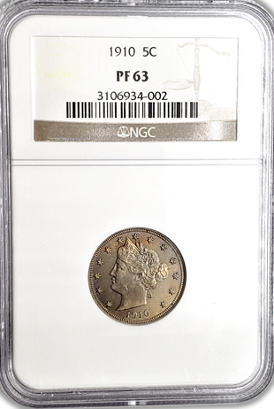 1910 Liberty Nickel - Philadelphia - NGC PF63