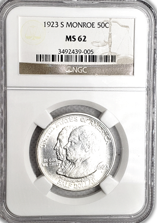 1923 S Monroe Silver Half Dollar - San Francisco NGC MS62 Centennial
